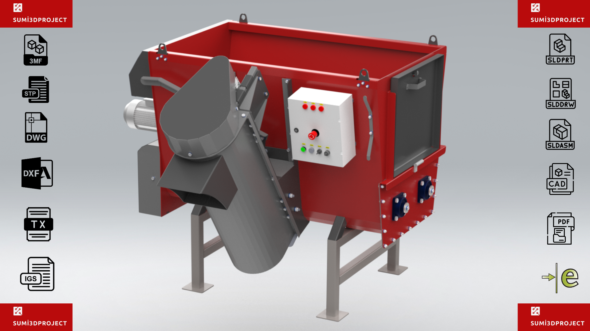 SMO-2m³电动固定式自动卸料饲料混合机